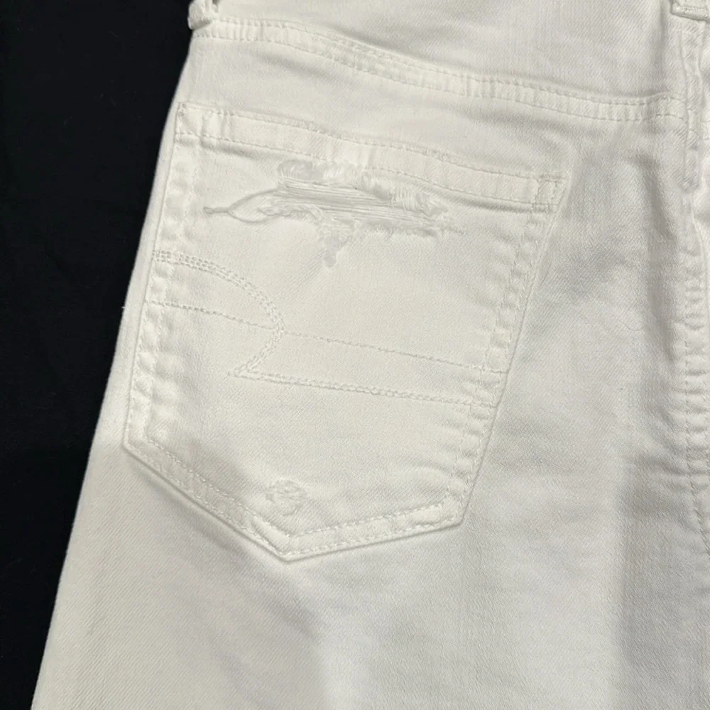 American Eagle Outfitters Distressed White Denim Skirt
